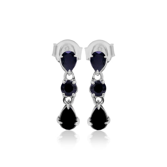 Black Spinel Drop and Dangle Earrings