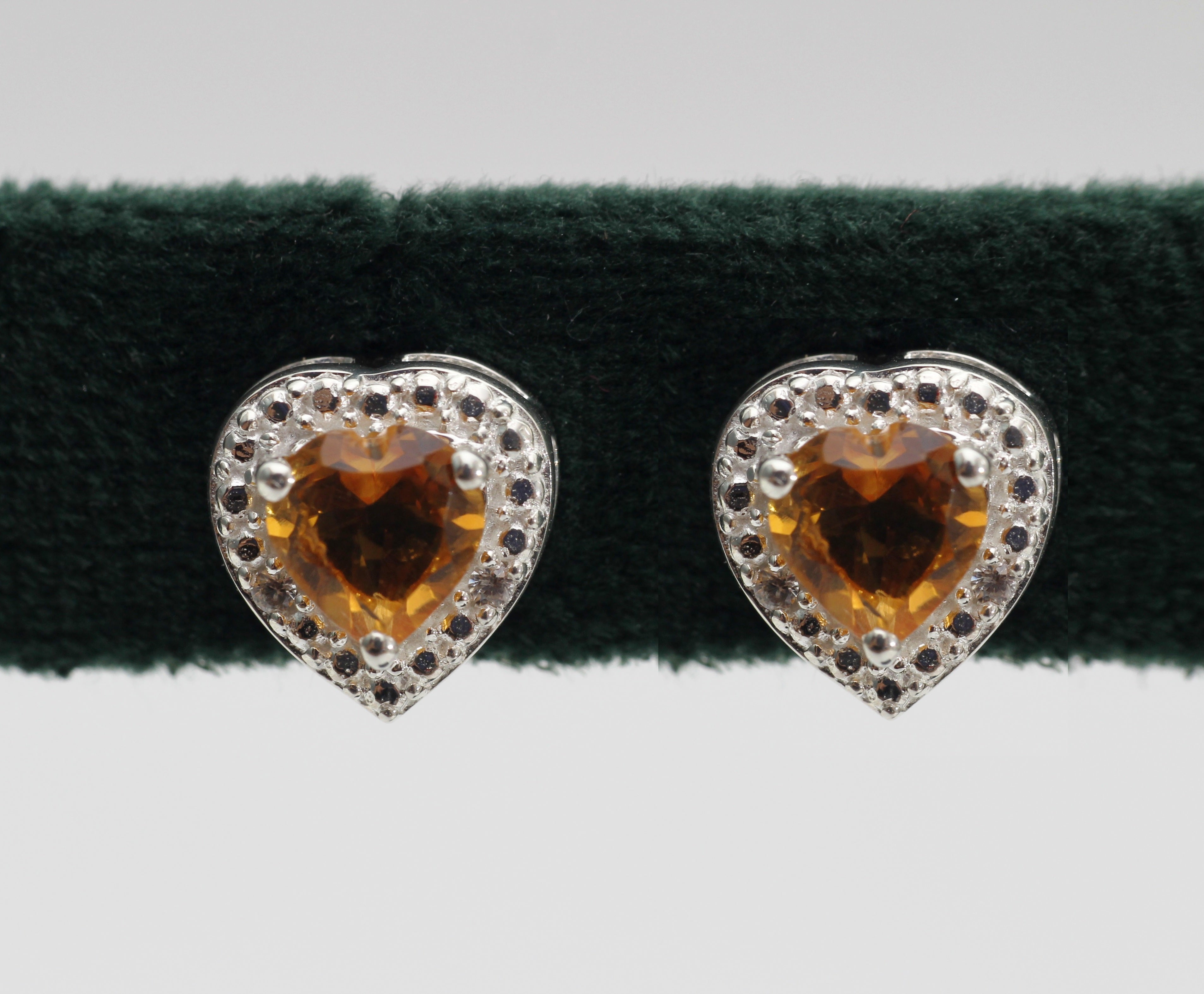 Citrine Heart Stud Earring