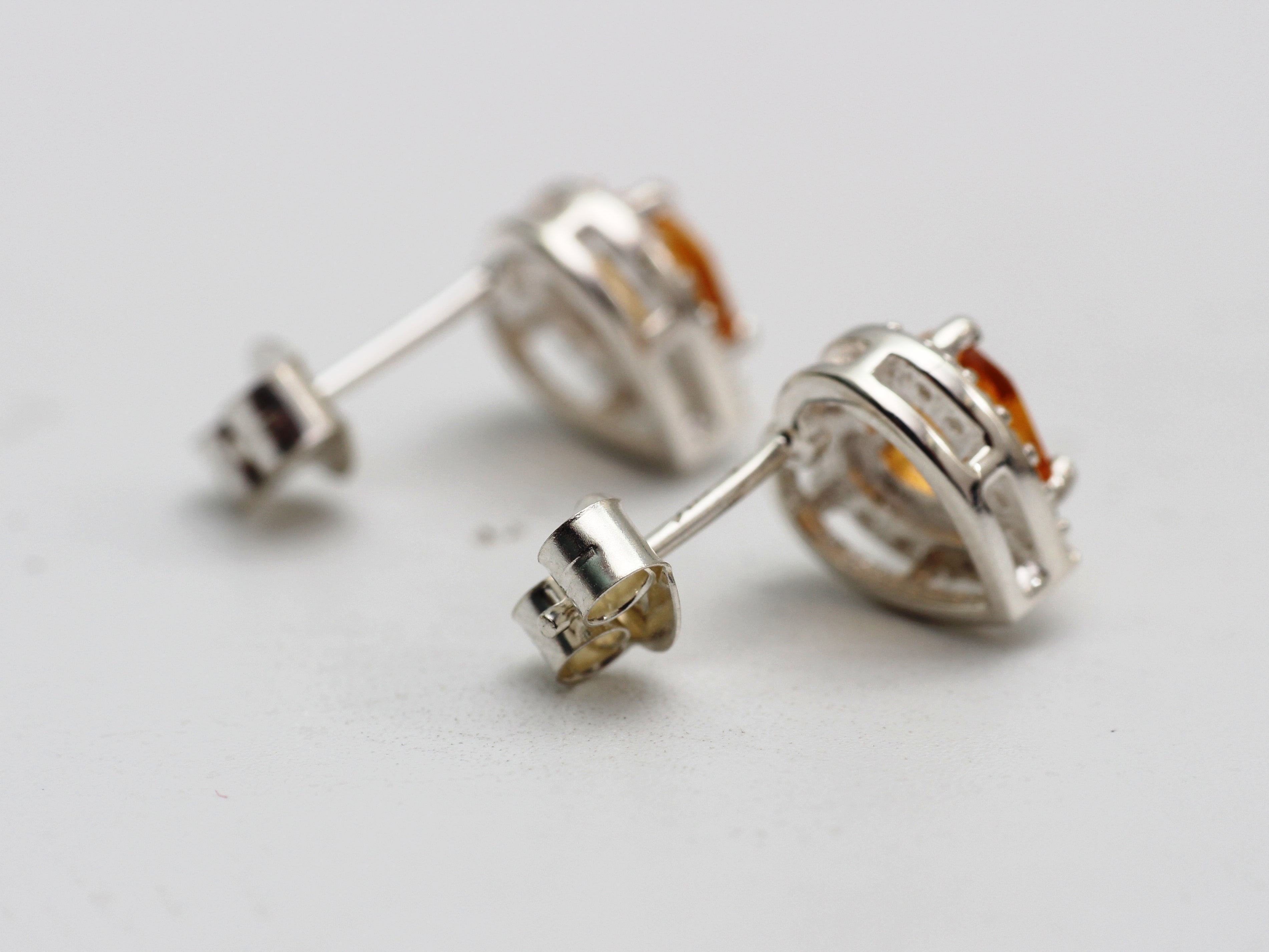 Citrine Heart Stud Earring