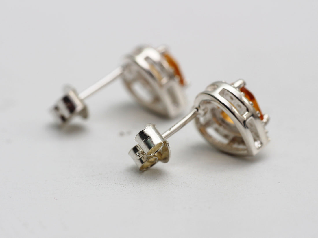 Citrine Heart Stud Earring