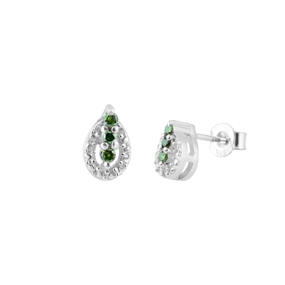Green Diamond Stud Earring