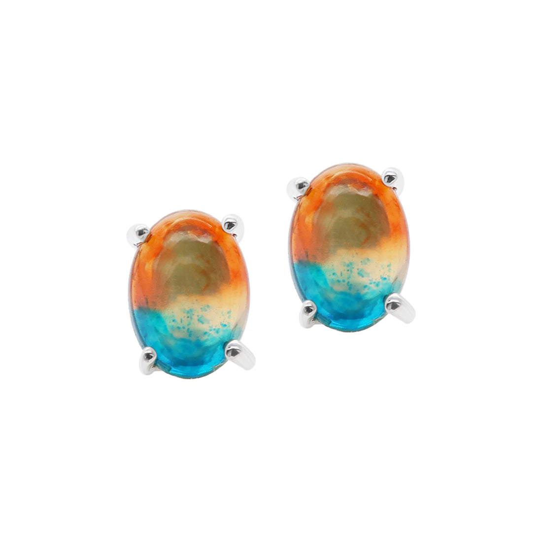 Peacock Opal Stud Earrings