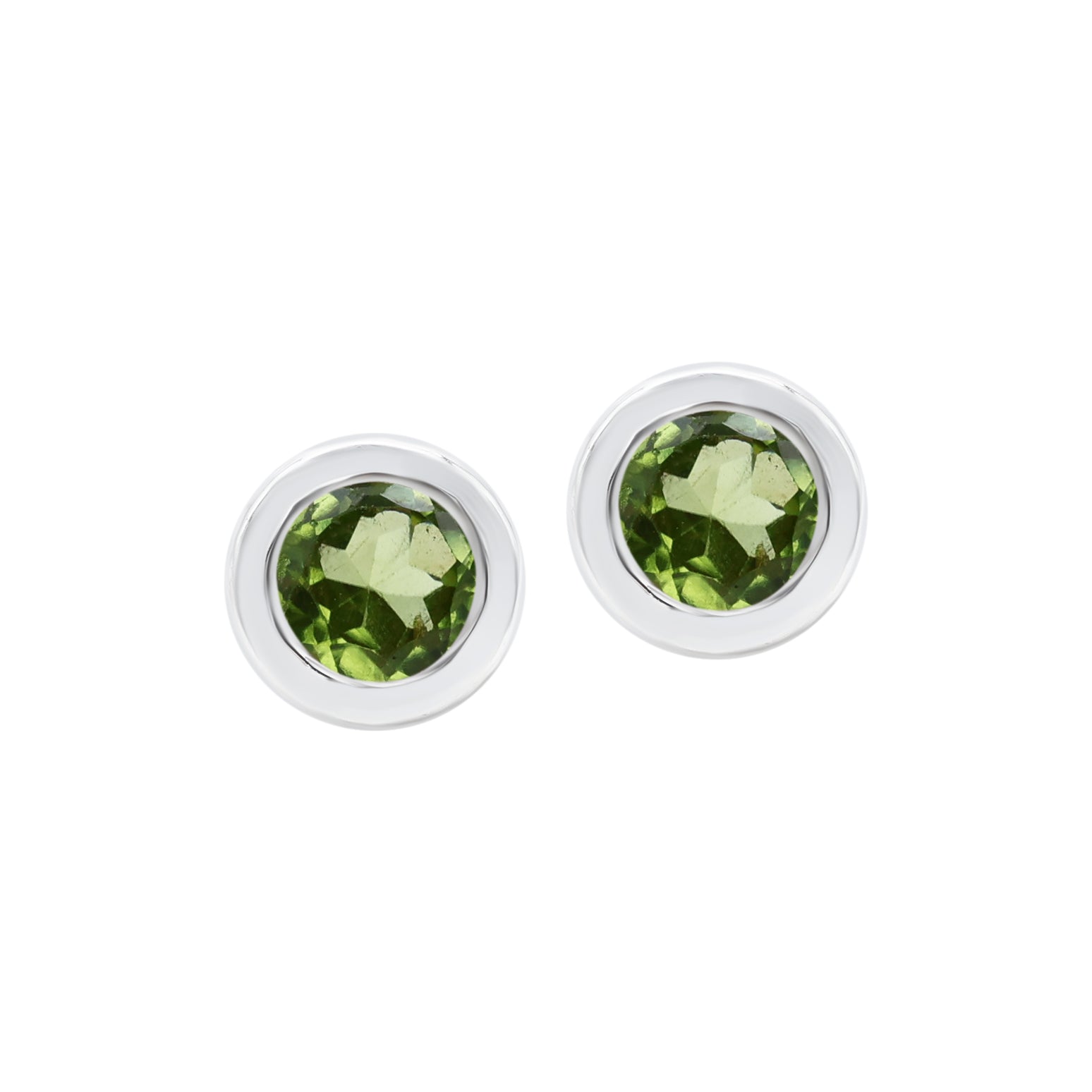 Green Peridot Stud Earrings