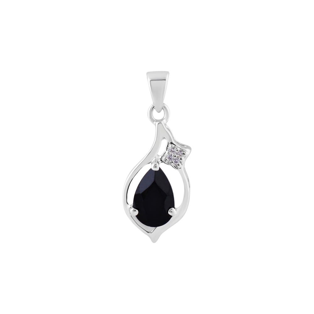 Black Spinel Silver Pendant