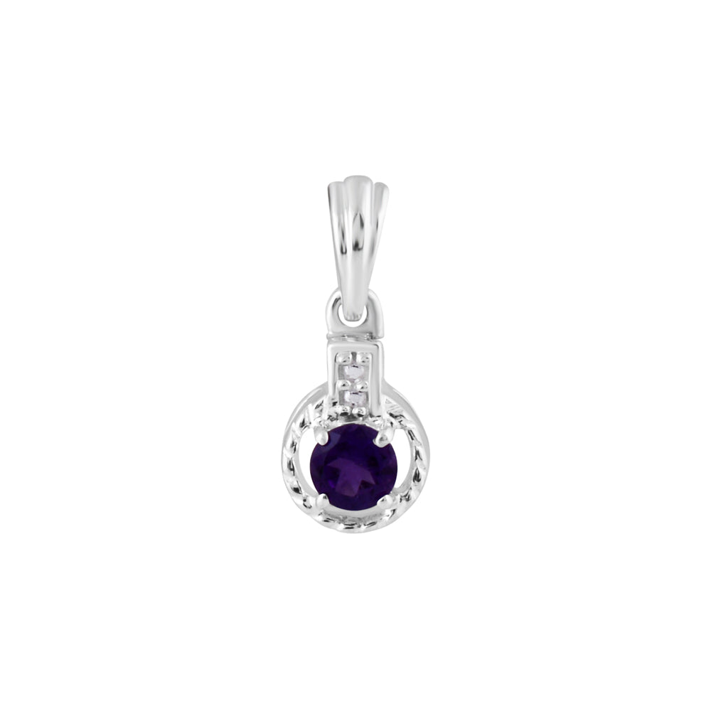 The Crown Amethyst Pendant - Comes with a 16+2" pure Silver Chain