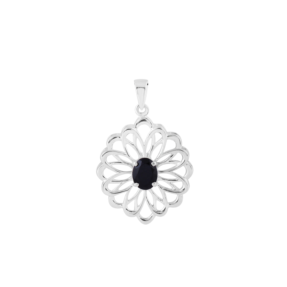 THE ATOM Natural Black Spinel Pendant - (Comes with a silver chain)