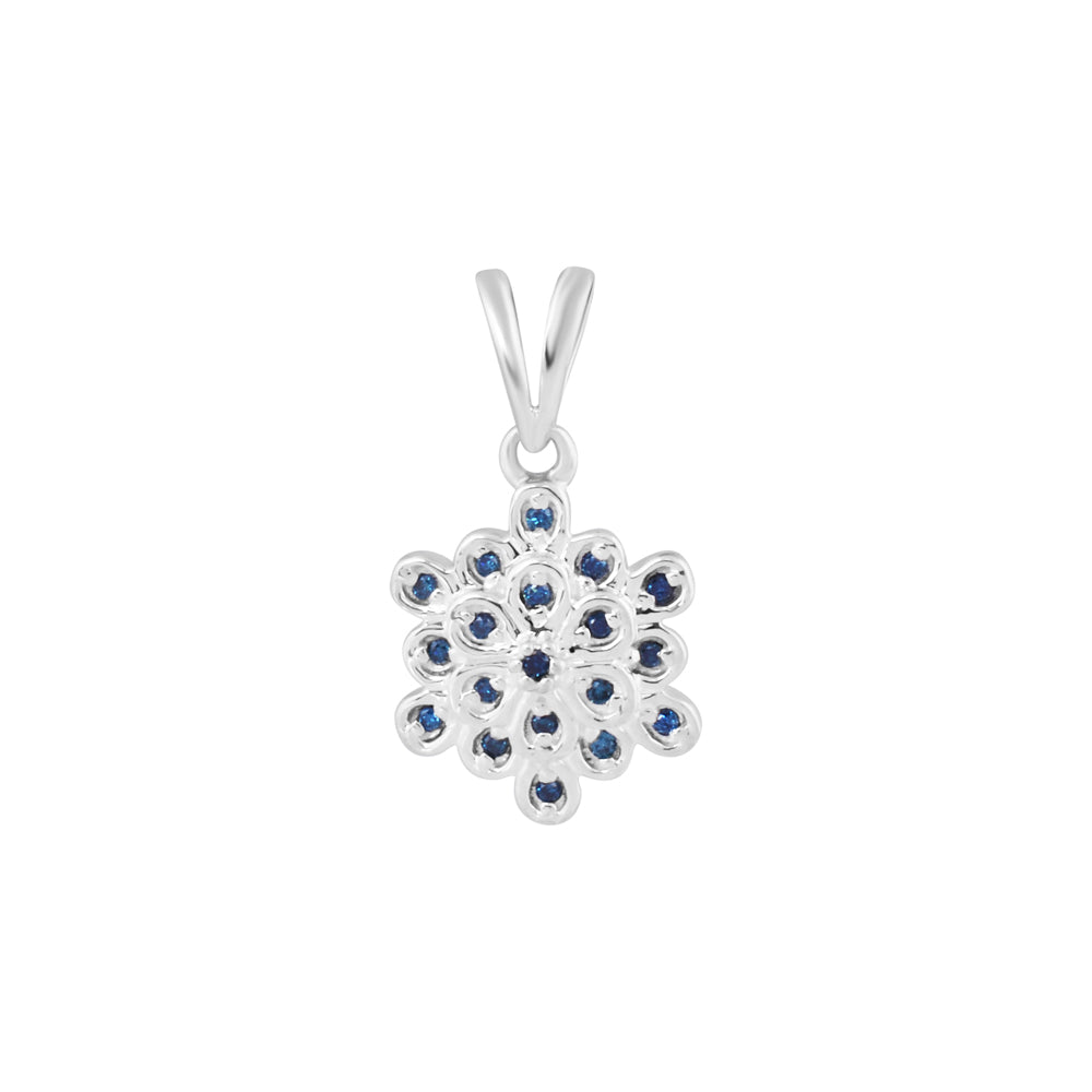 Blue Diamond Silver Pendant