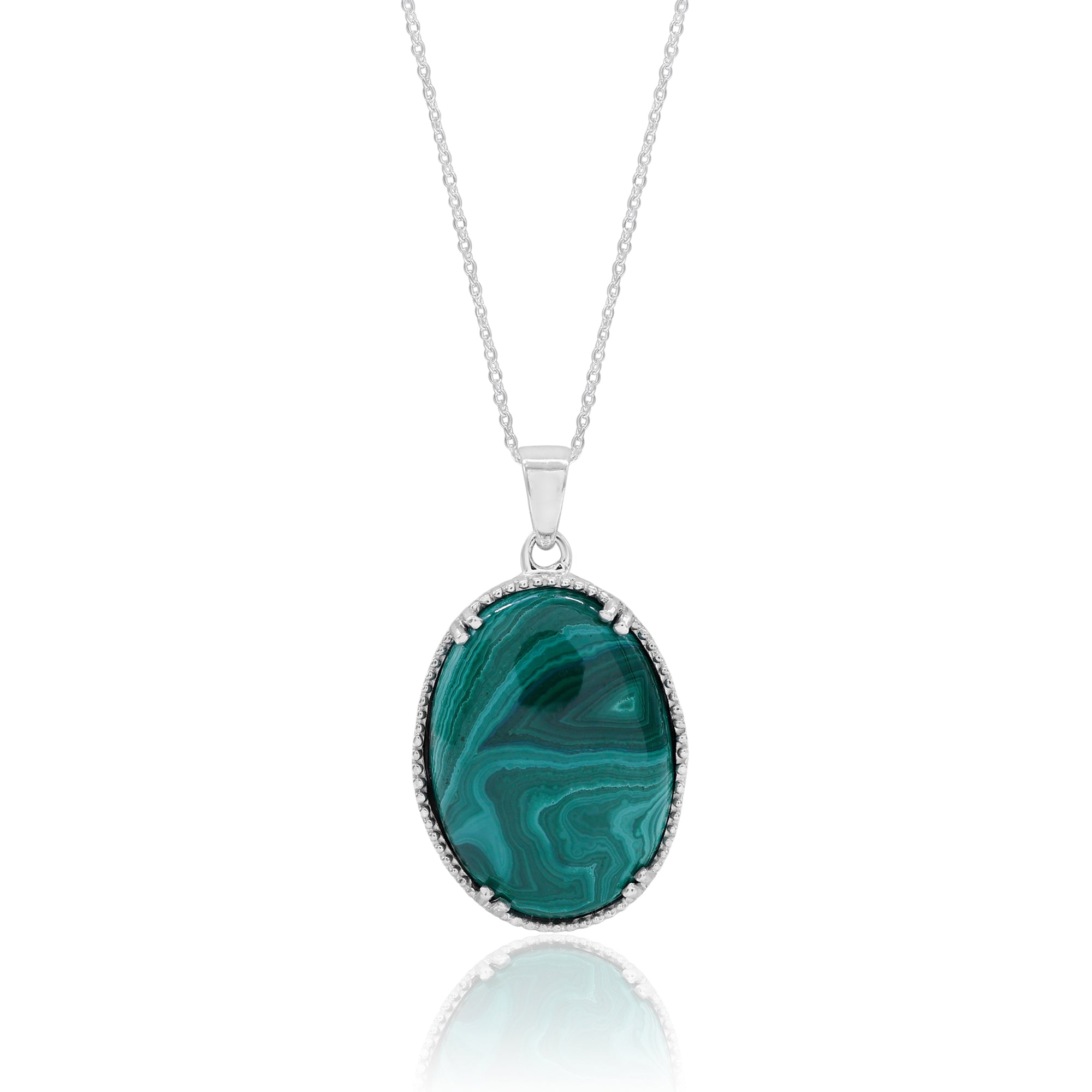 Natural Green Malachite Pendant for Women