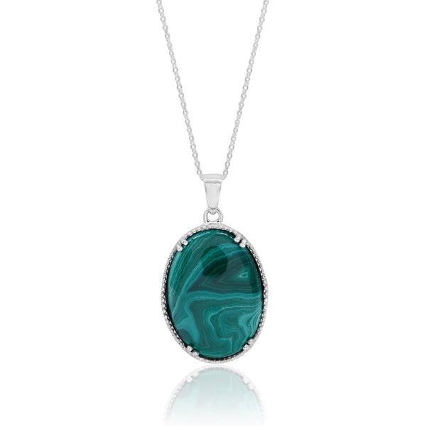 Natural Green Malachite Pendant for Women