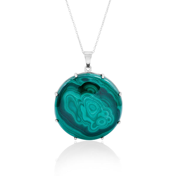 Natural Green Malachite Pendant Chain | Jewelry For Party Wear