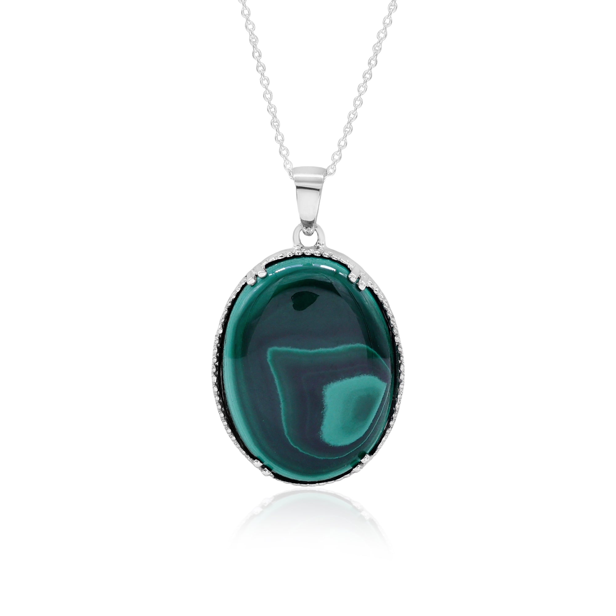 Malachite Cabochon Pendant Jewelry for Everyday Wear