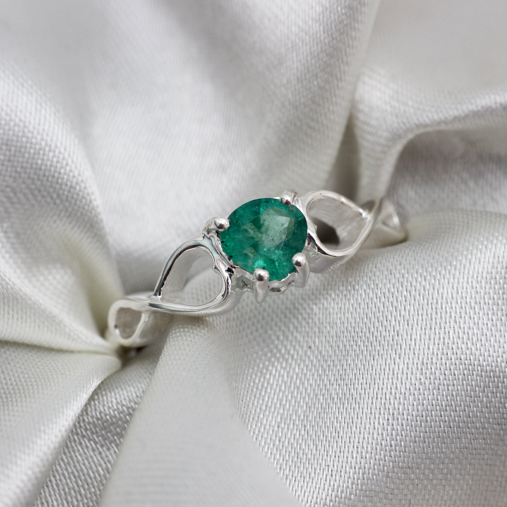Natural Zambian Emerald Adjustable Ring