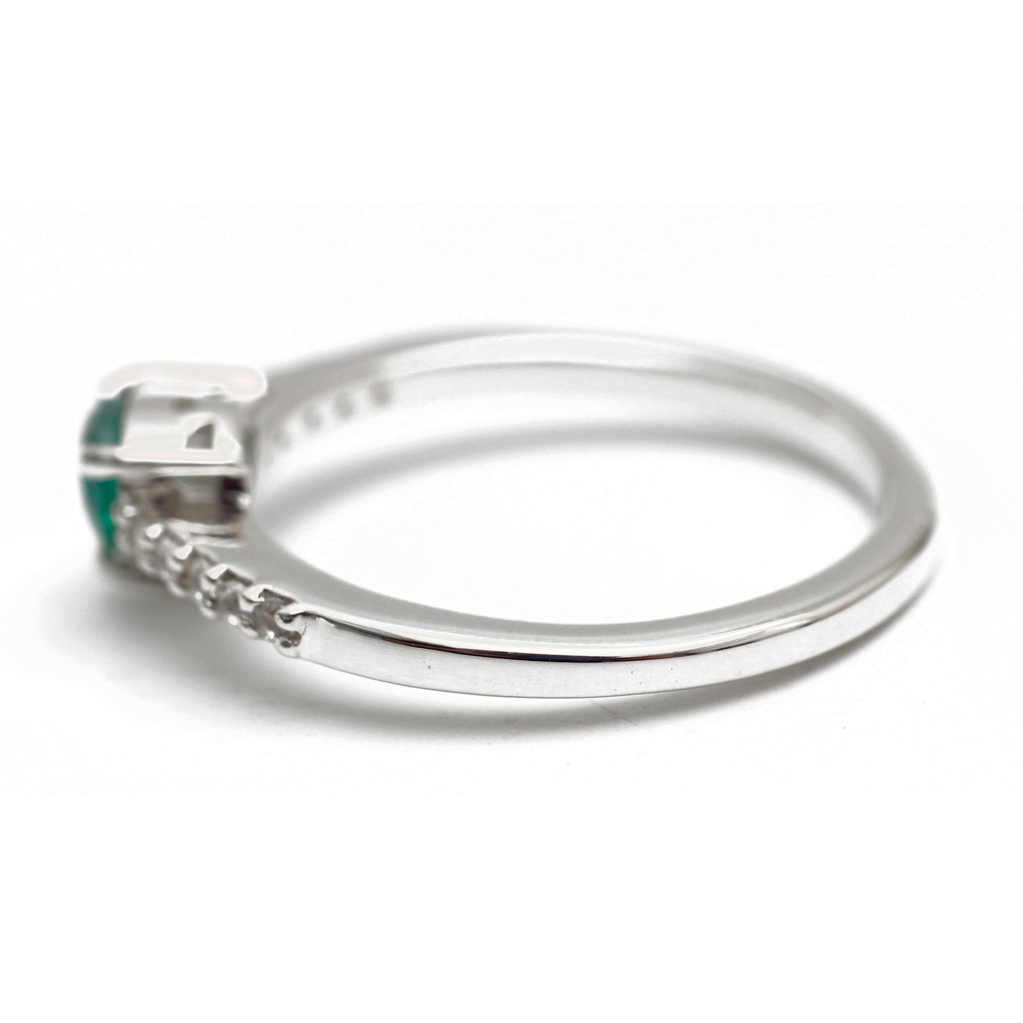 Natural Zambian Emerald Silver Ring