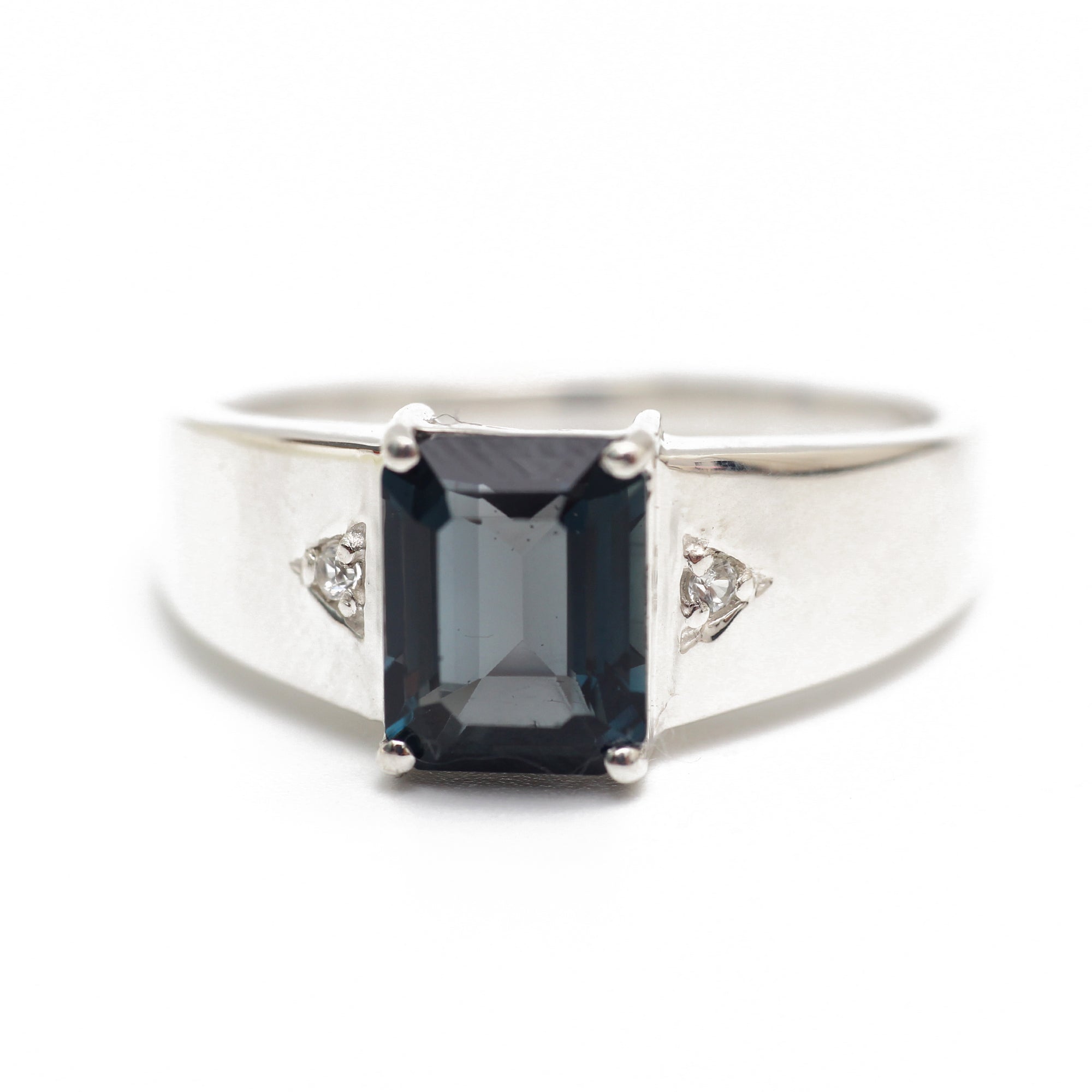 Natural London Blue Topaz Men Ring