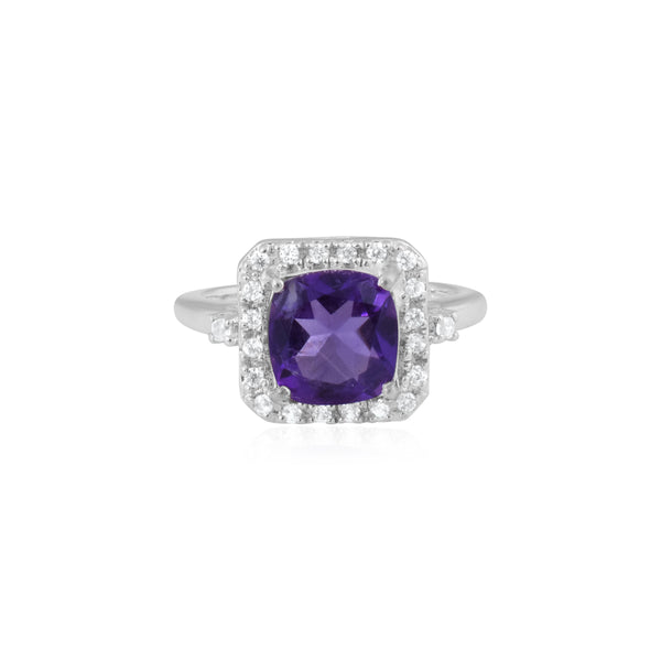 Cushion Amethyst Ring