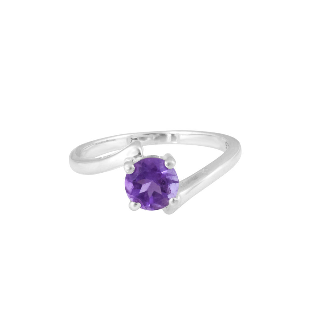 Royal Bloom: Round Amethyst Ring