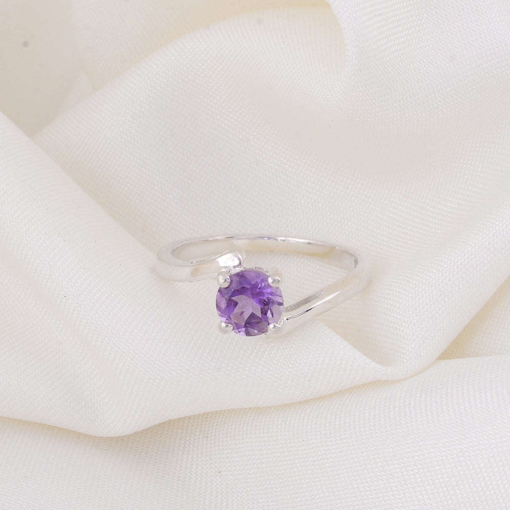 Royal Bloom: Round Amethyst Ring
