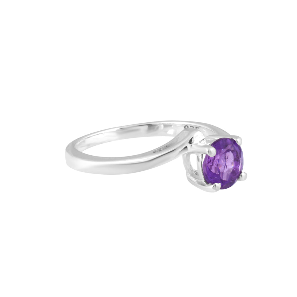Royal Bloom: Round Amethyst Ring