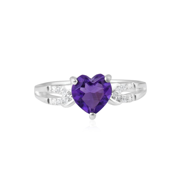 Amethyst Heartbeat: Silver Ring