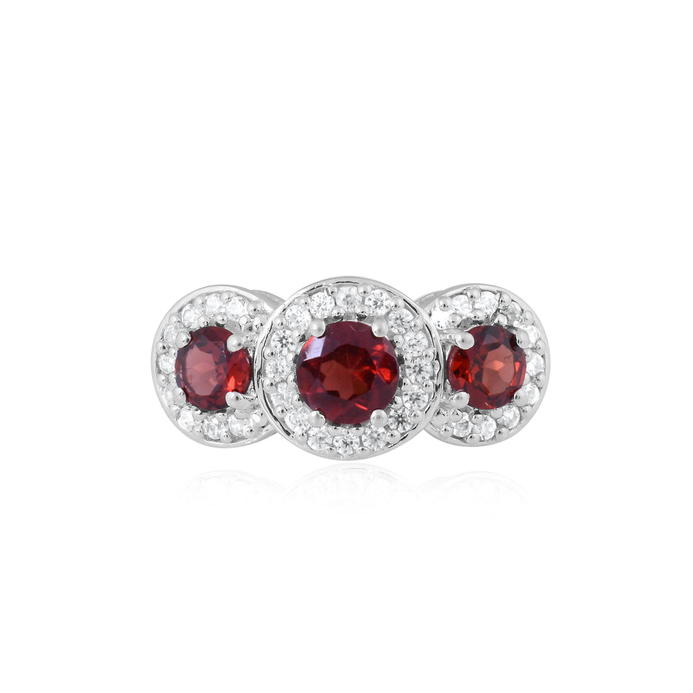 Natural Red Garnet Designer Ring