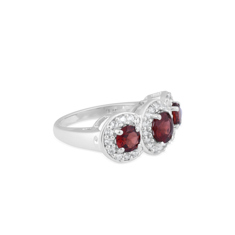 Natural Red Garnet Designer Ring