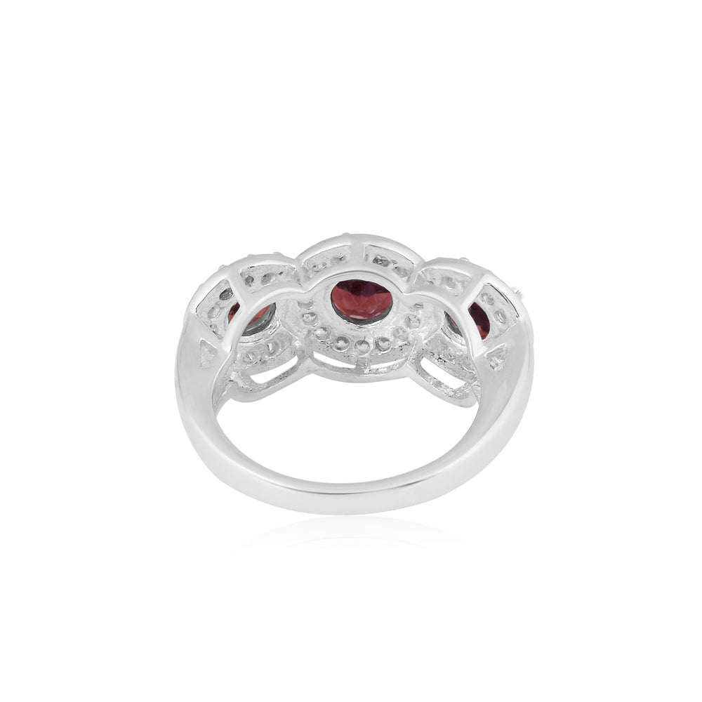 Natural Red Garnet Designer Ring