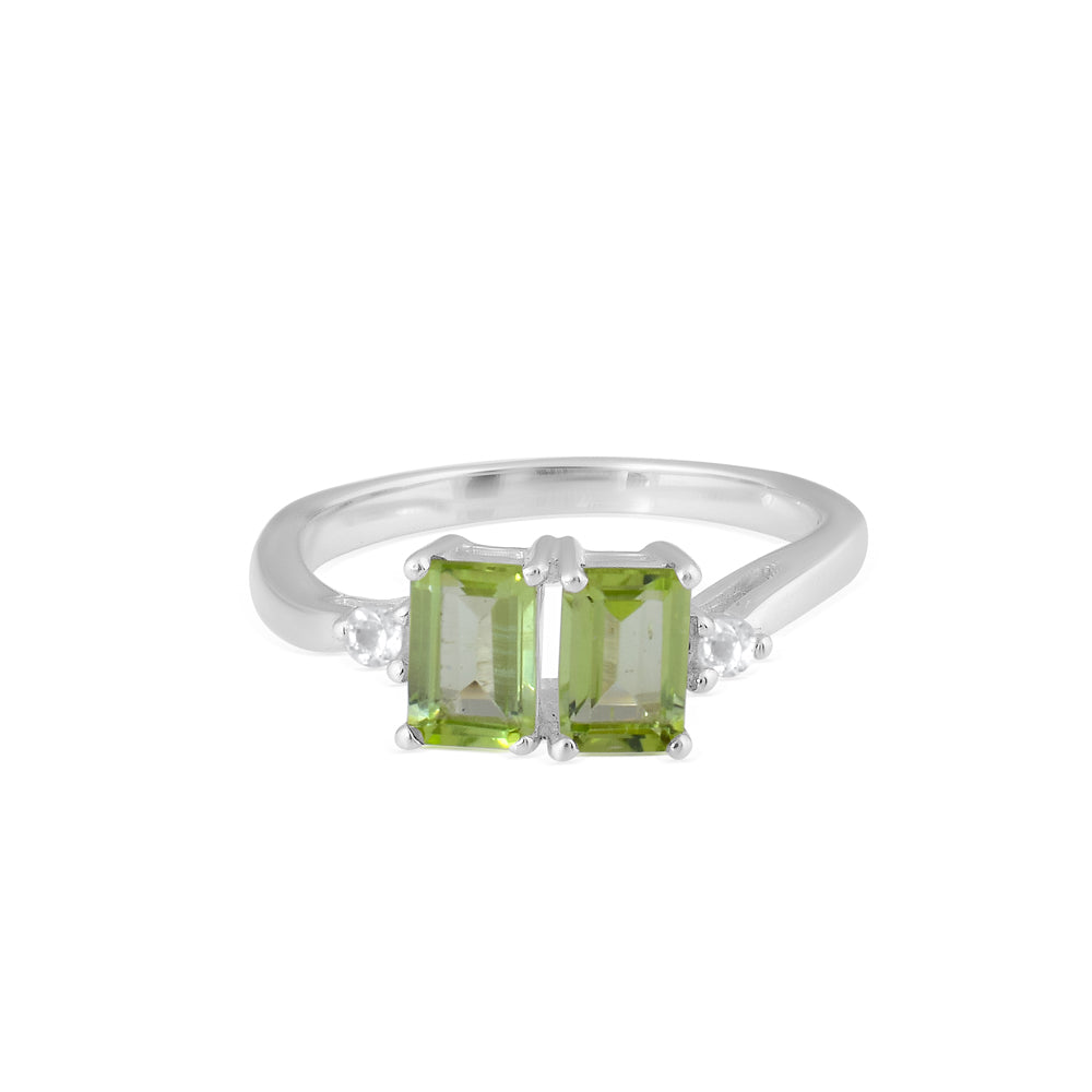 Peridot Octagon Ring