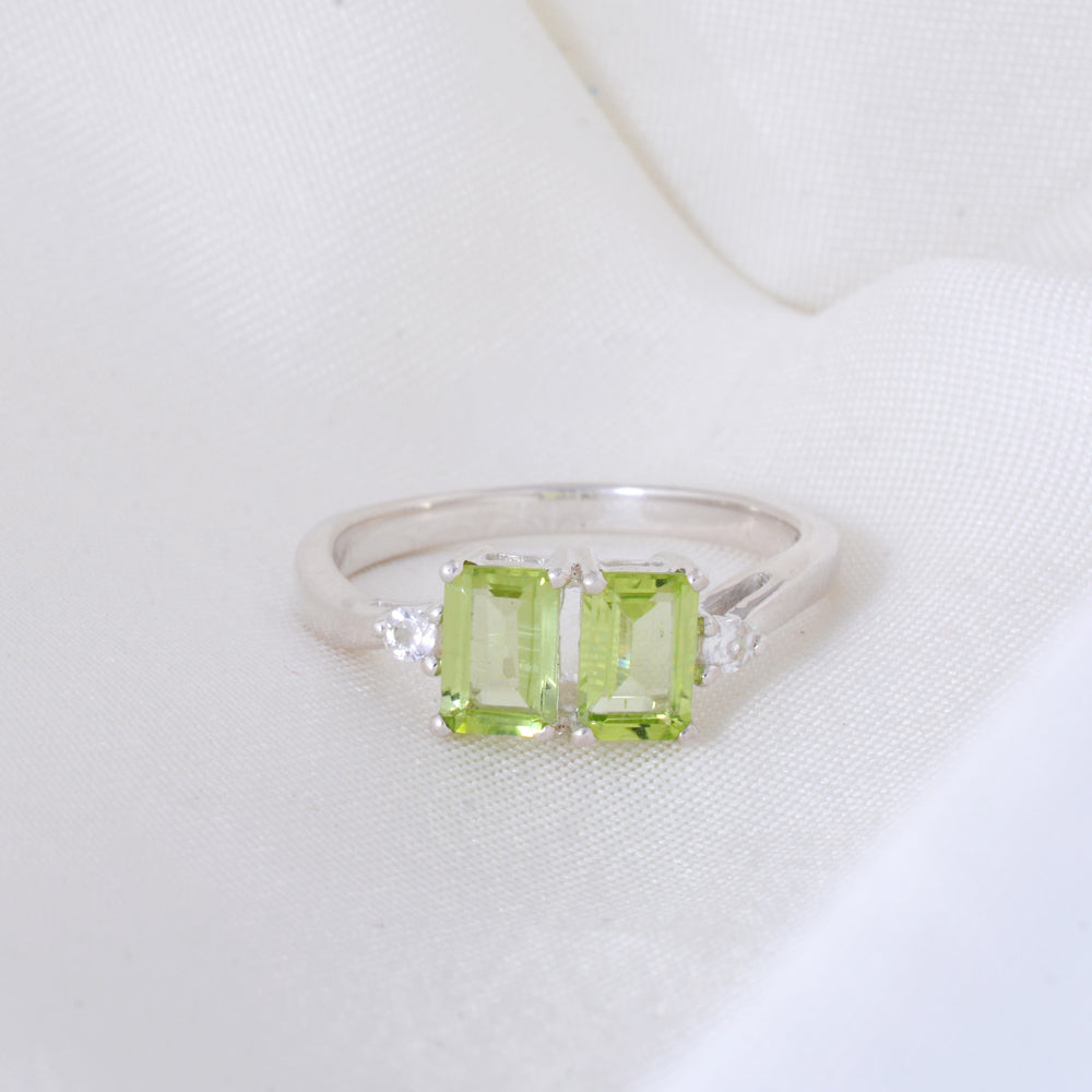Peridot Octagon Ring