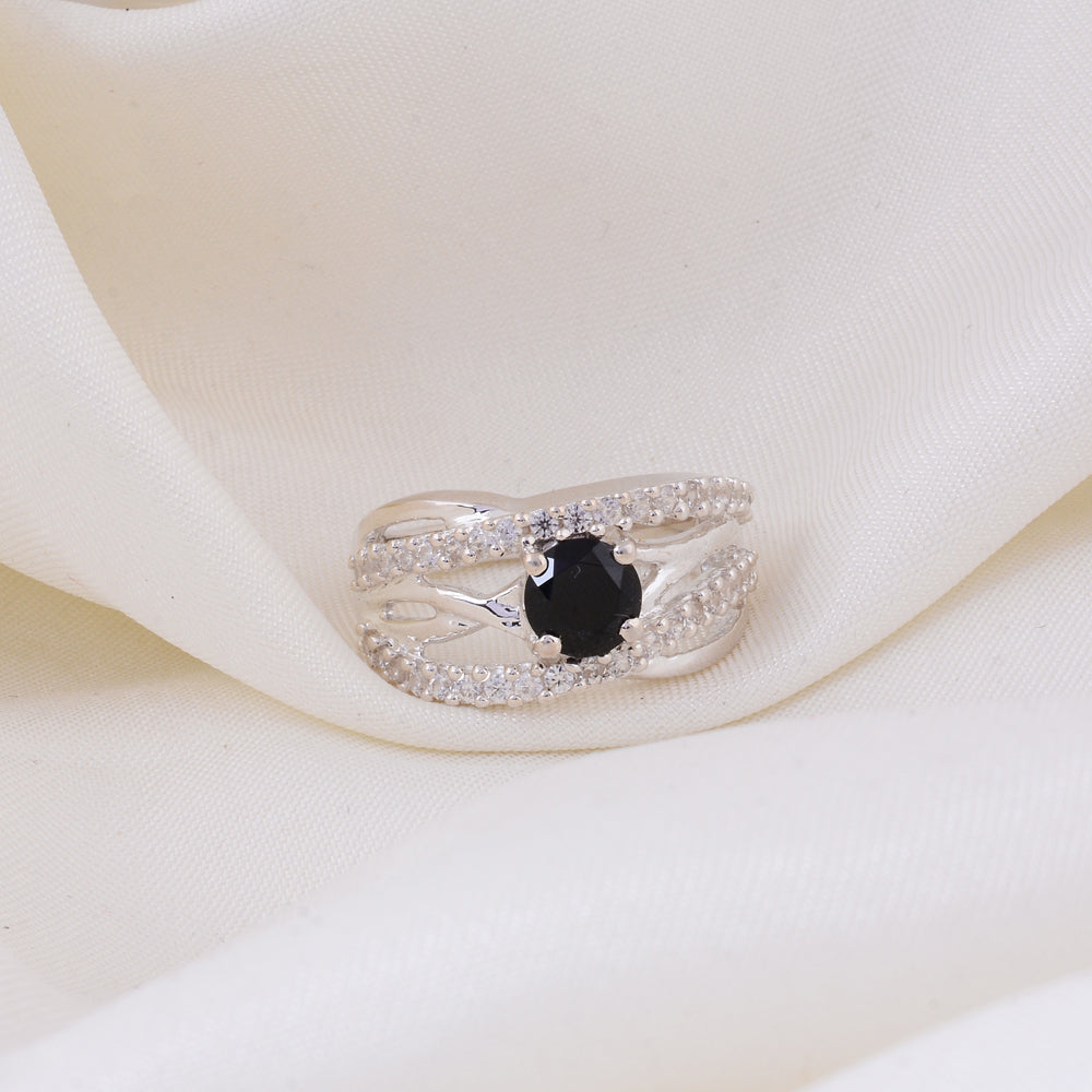 Black Spinel Designer Ring