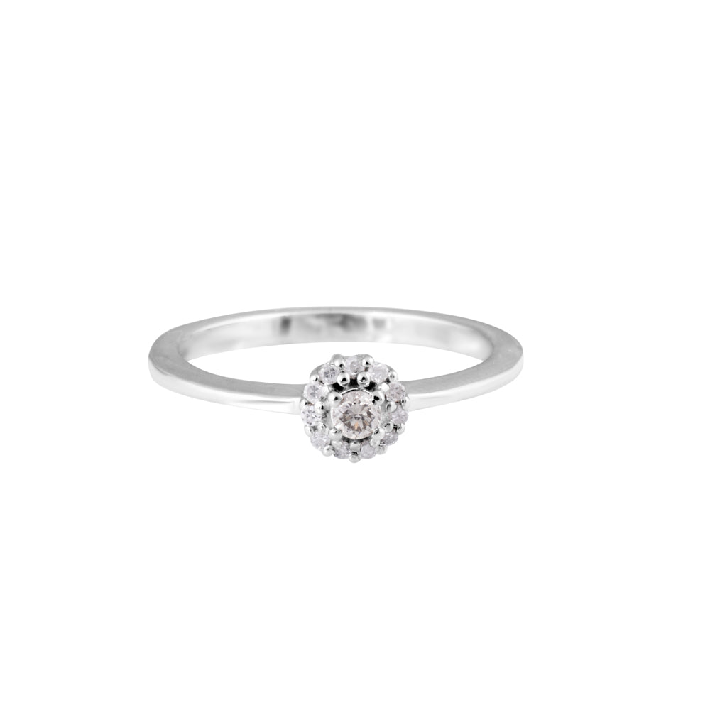 Champaign Diamond Round Ring
