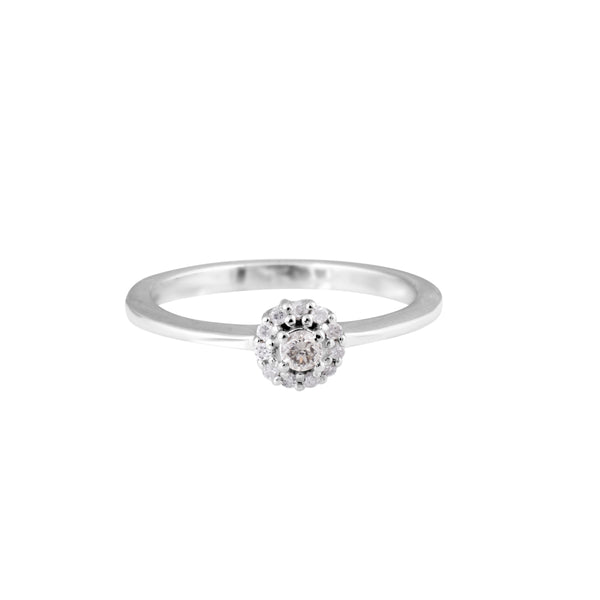 Champagne Diamond Round Ring