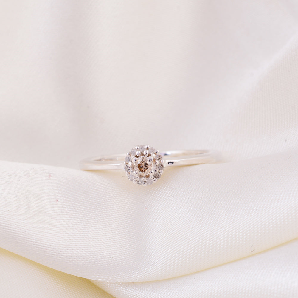 Champaign Diamond Round Ring