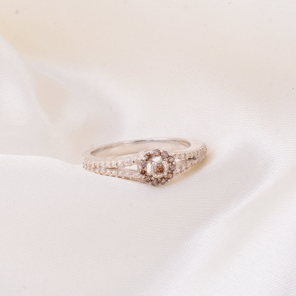 Round Champaign Diamond Ring