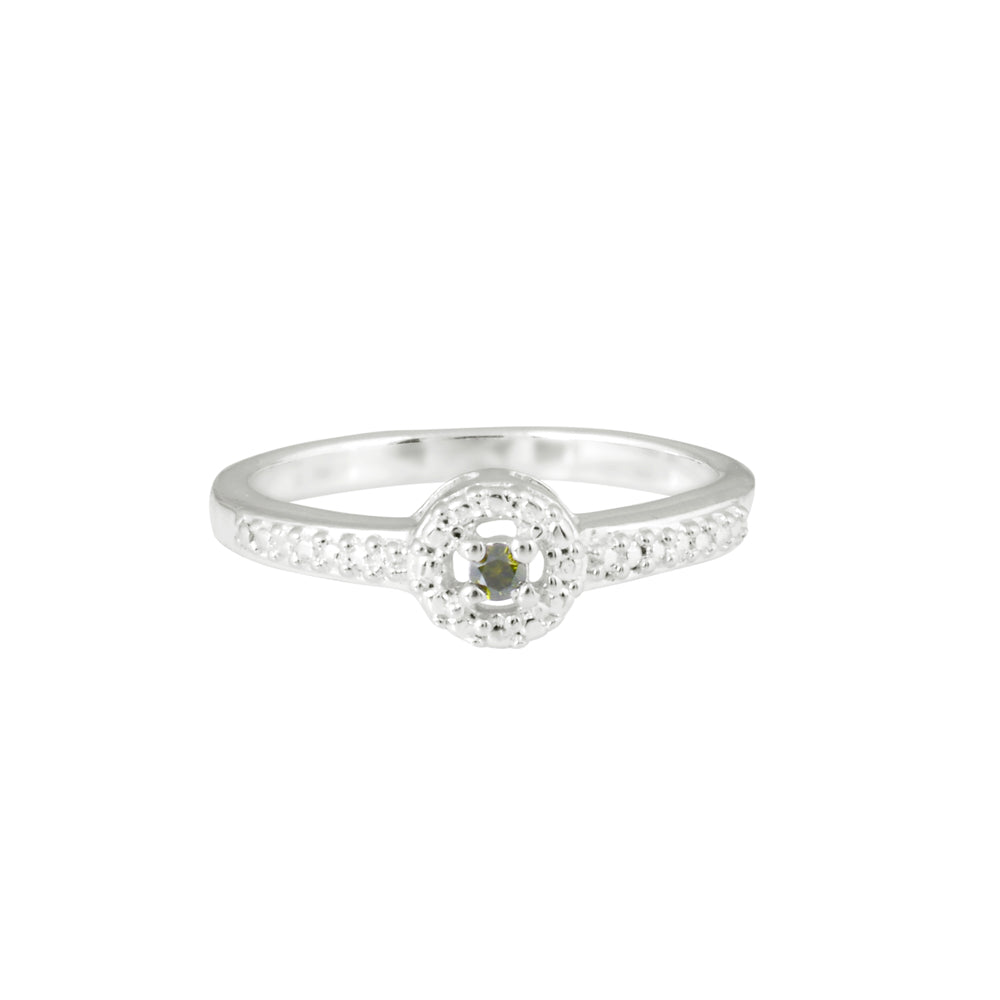 Natural Green Diamond Ring