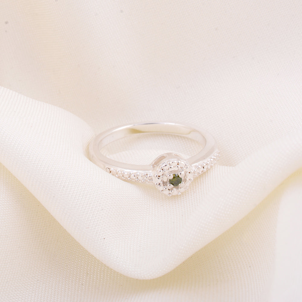 Natural Green Diamond Ring