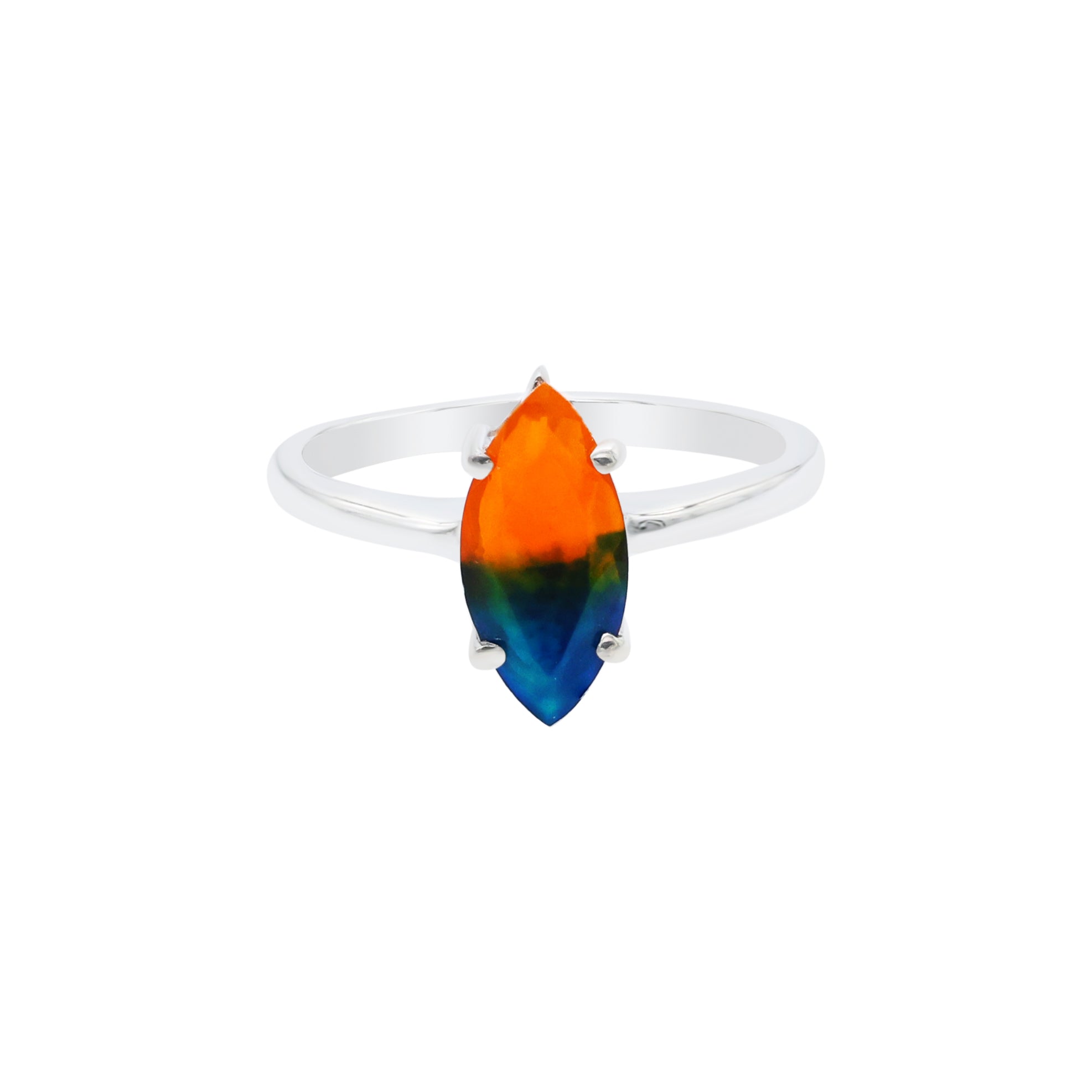 Peacock Opal Marquise Ring