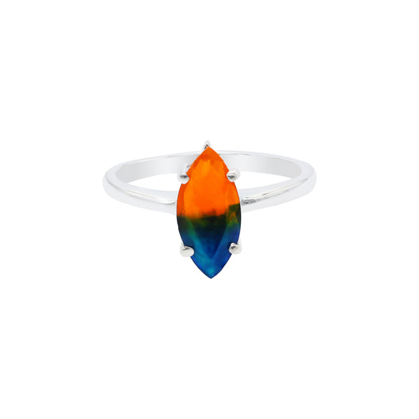 Peacock Opal Marquise Ring