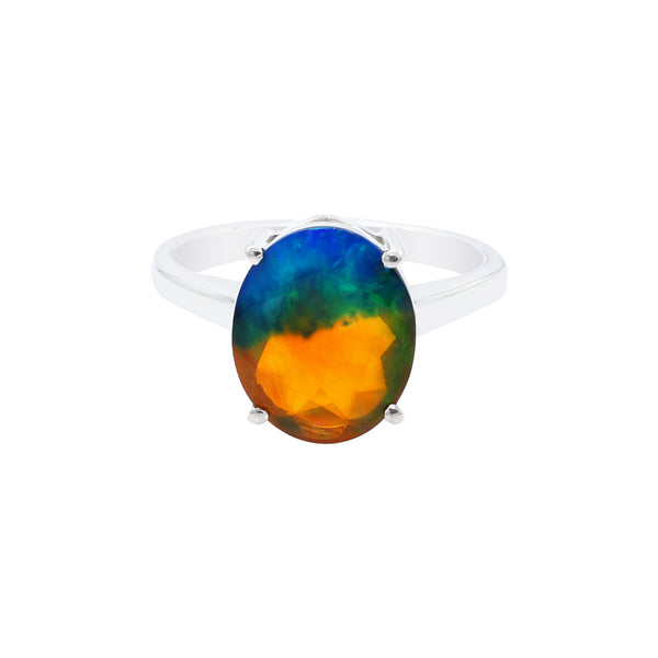 Peacock Opal Oval Ring