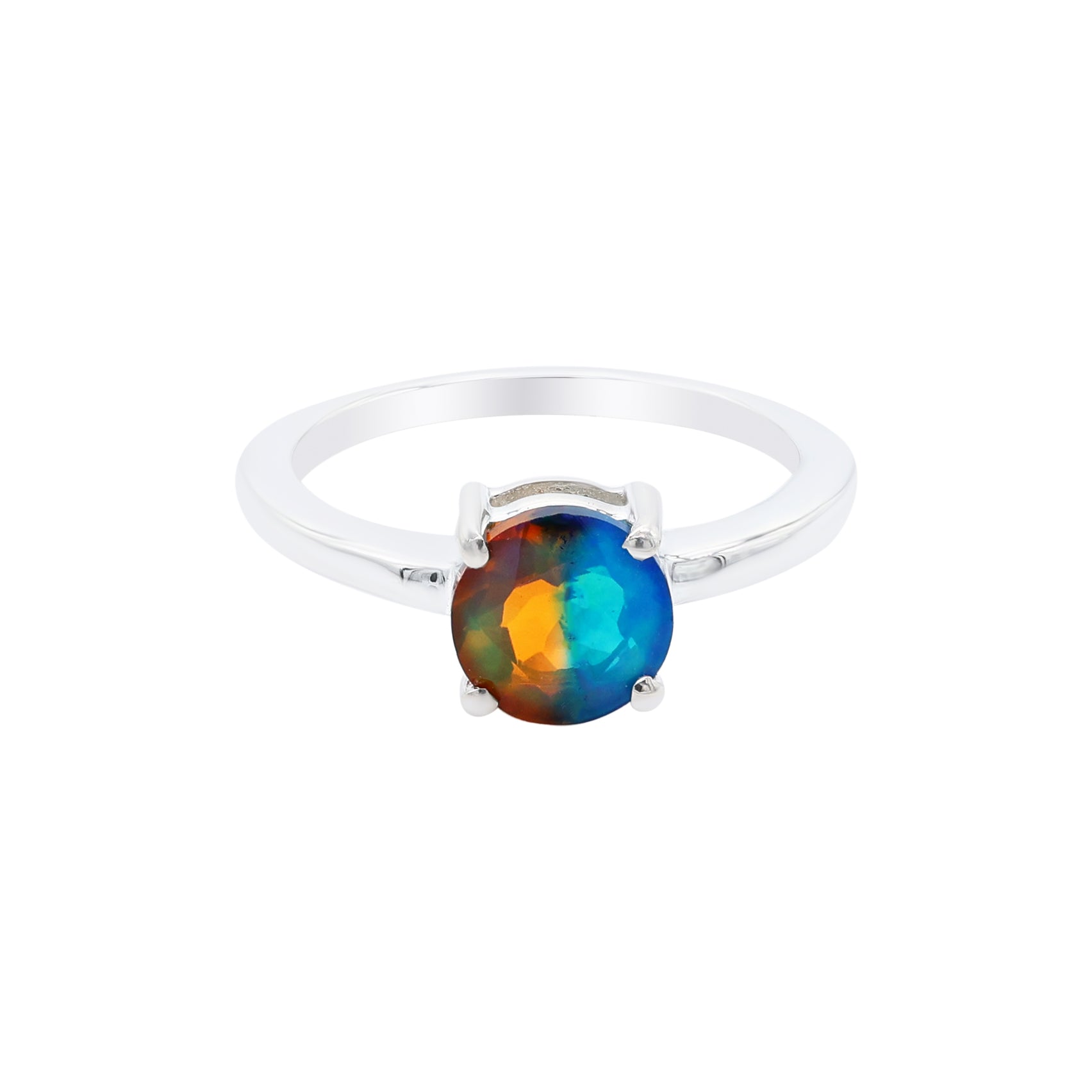 Peacock Opal Round Ring