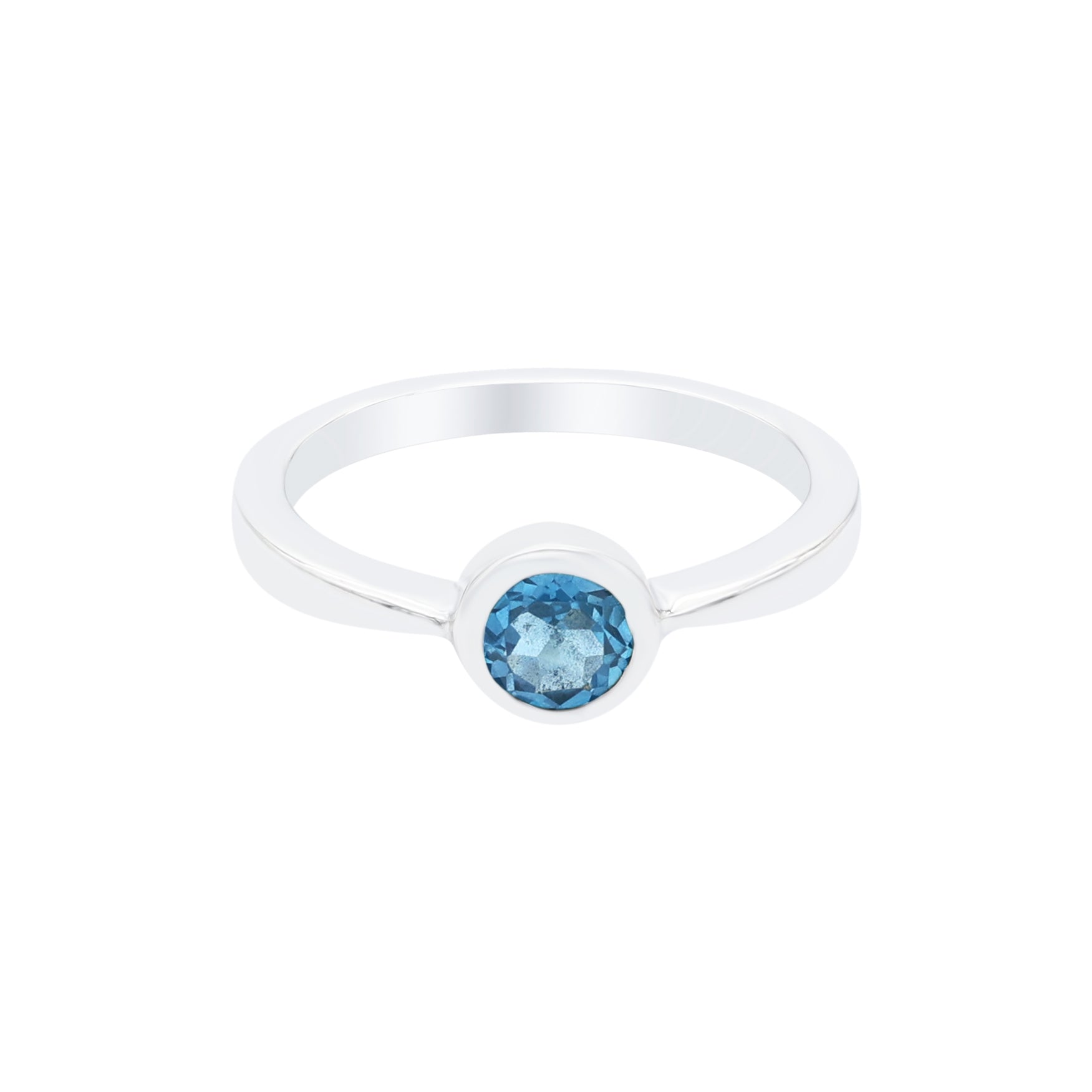 Swiss Blue Topaz Round Ring