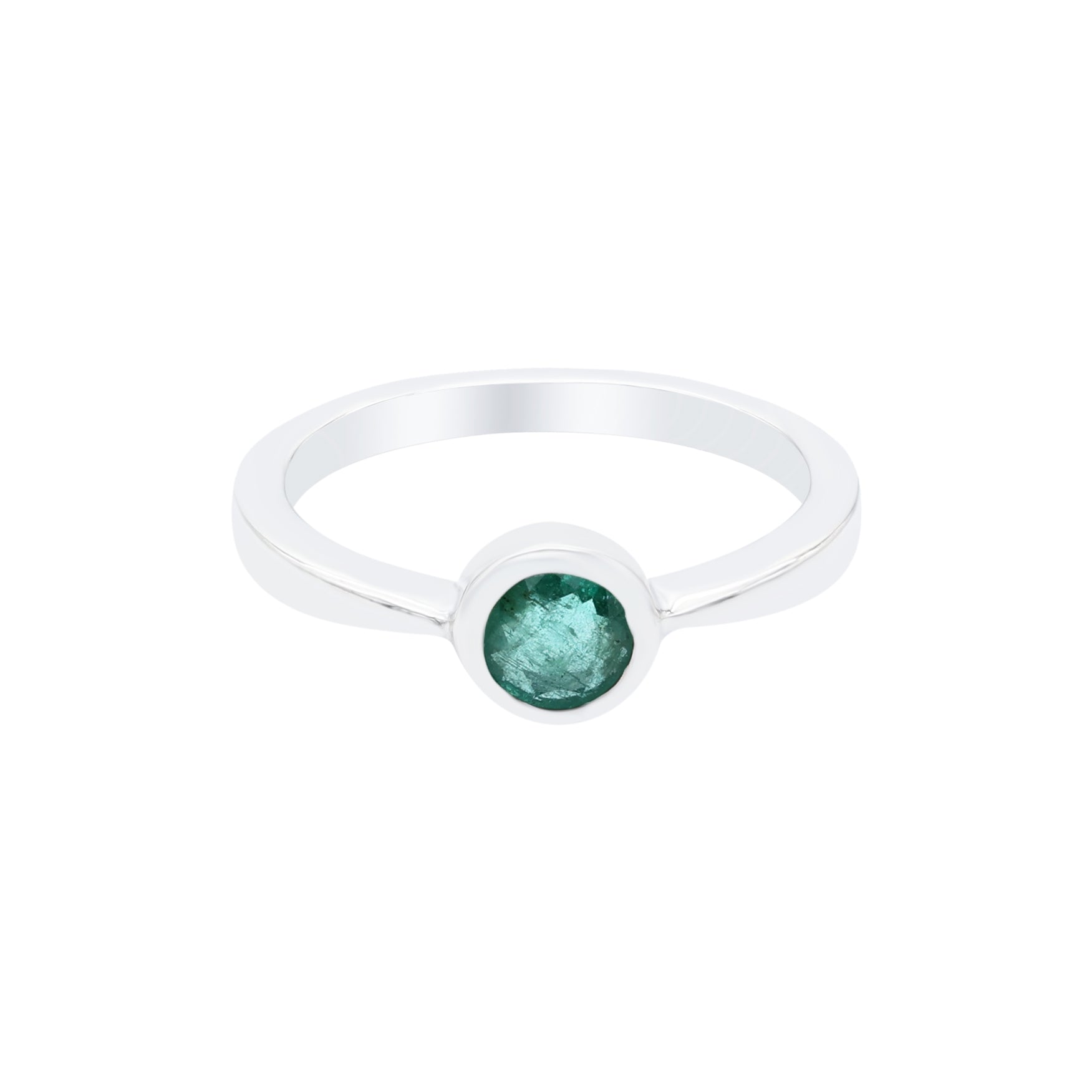 Natural Emerald Round Ring