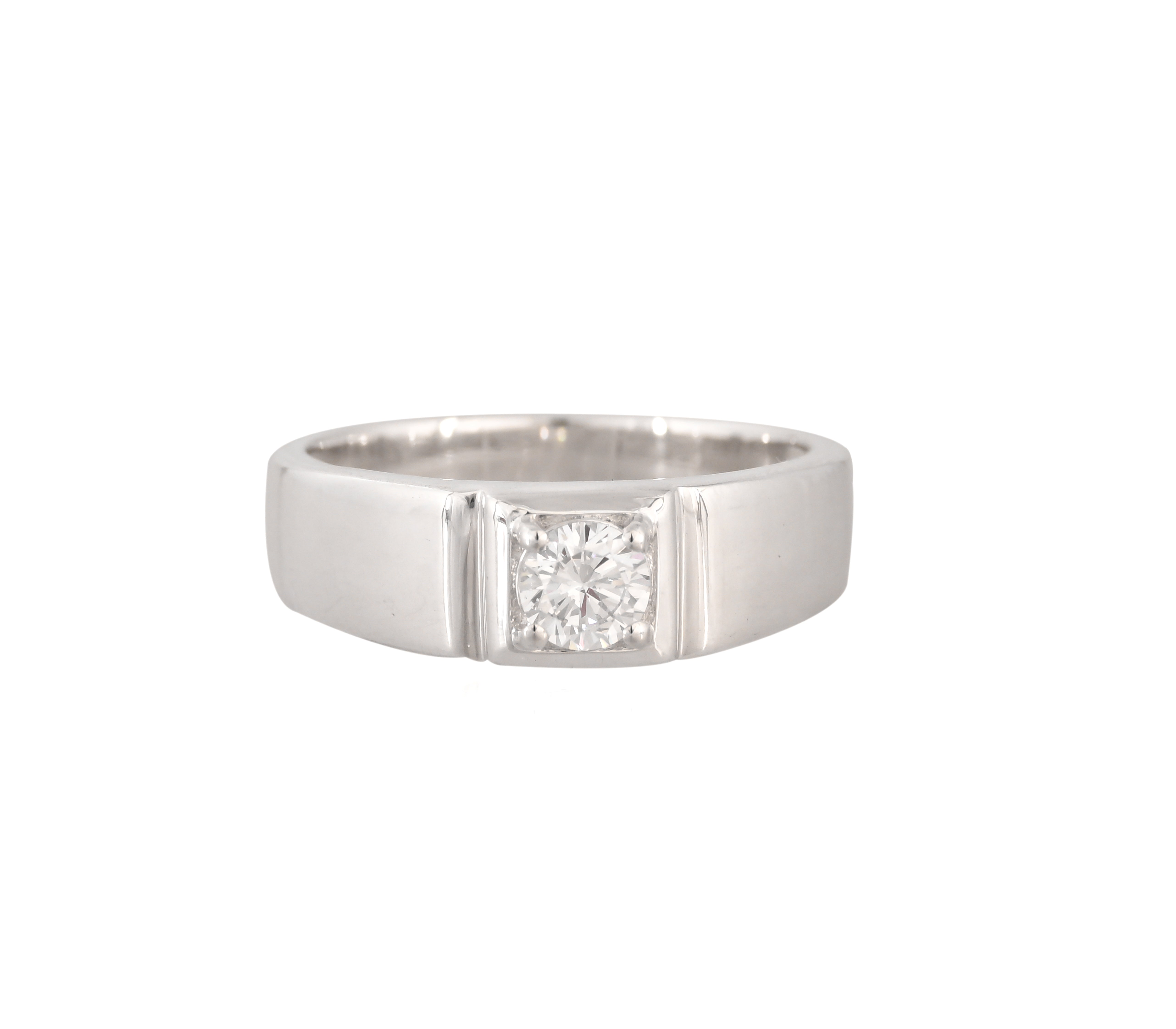 925 Sterling Silver Solitaire Men's Ring