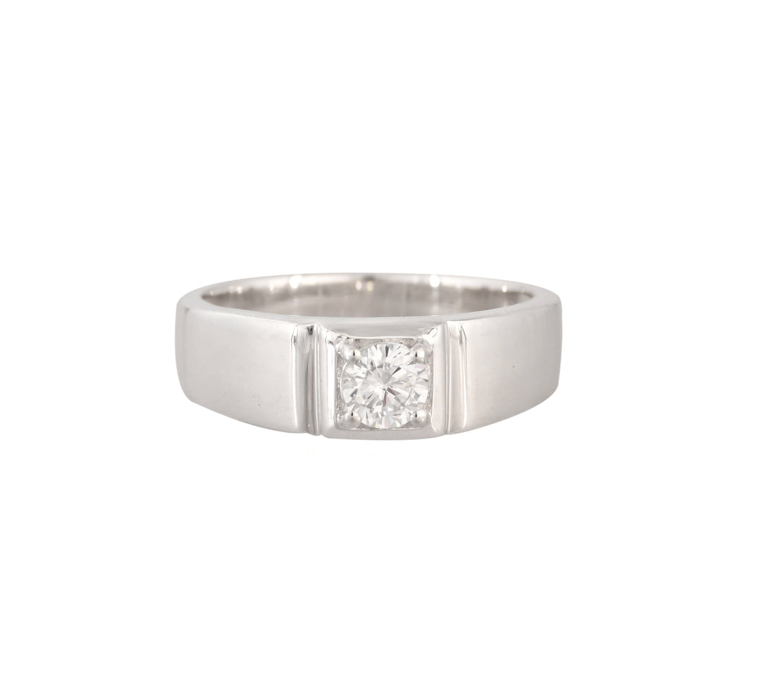 925 Sterling Silver Solitaire Men's Ring