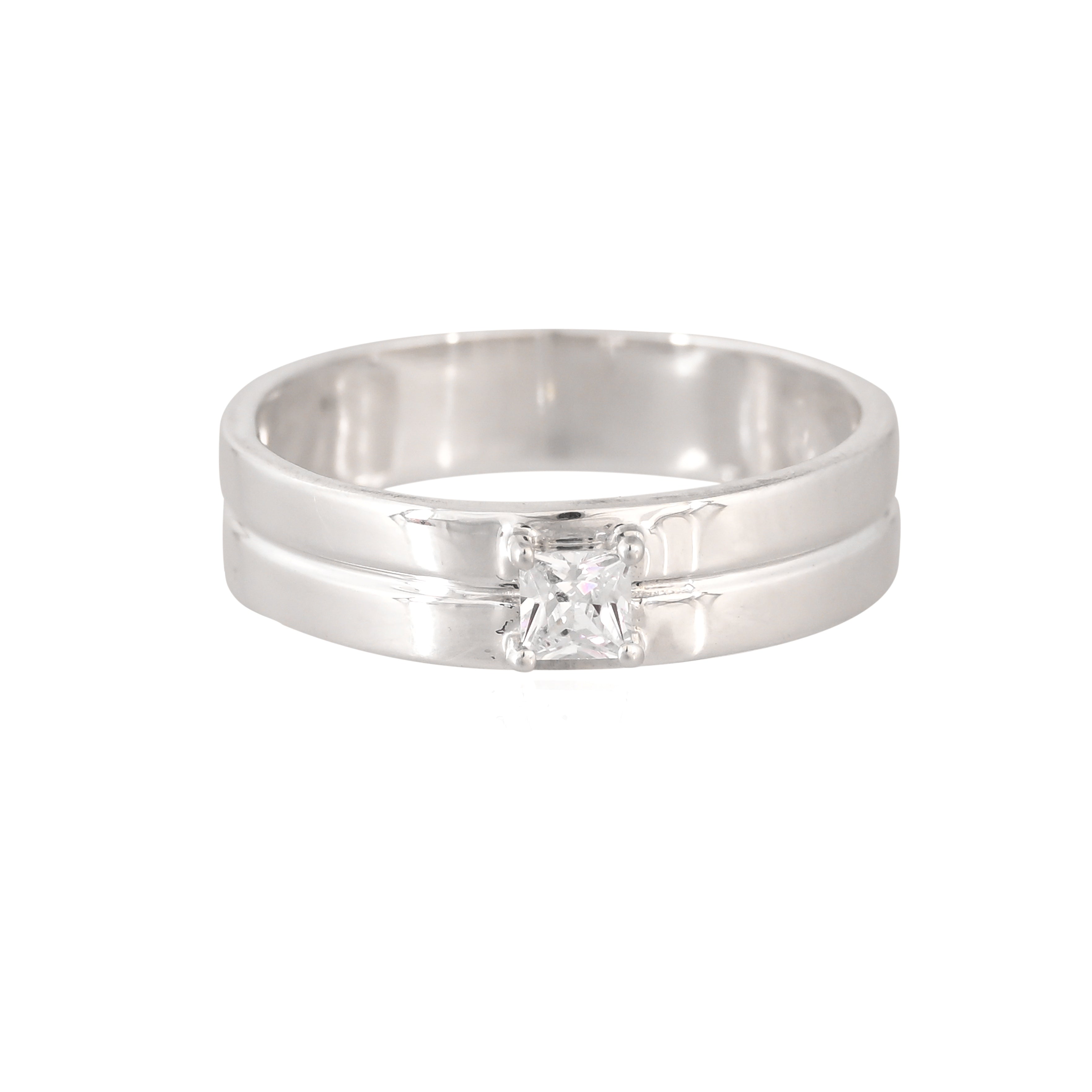 Princess Cut Solitaire Men's Ring