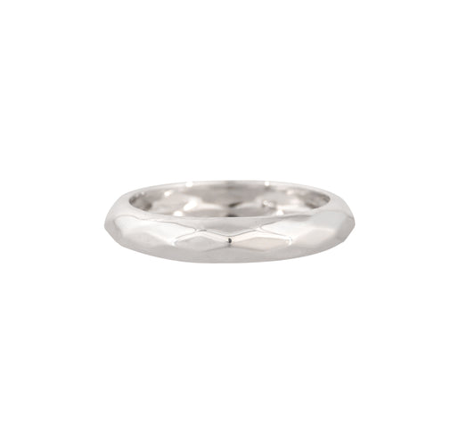 Hammered Texture Dome Band Ring For Men's