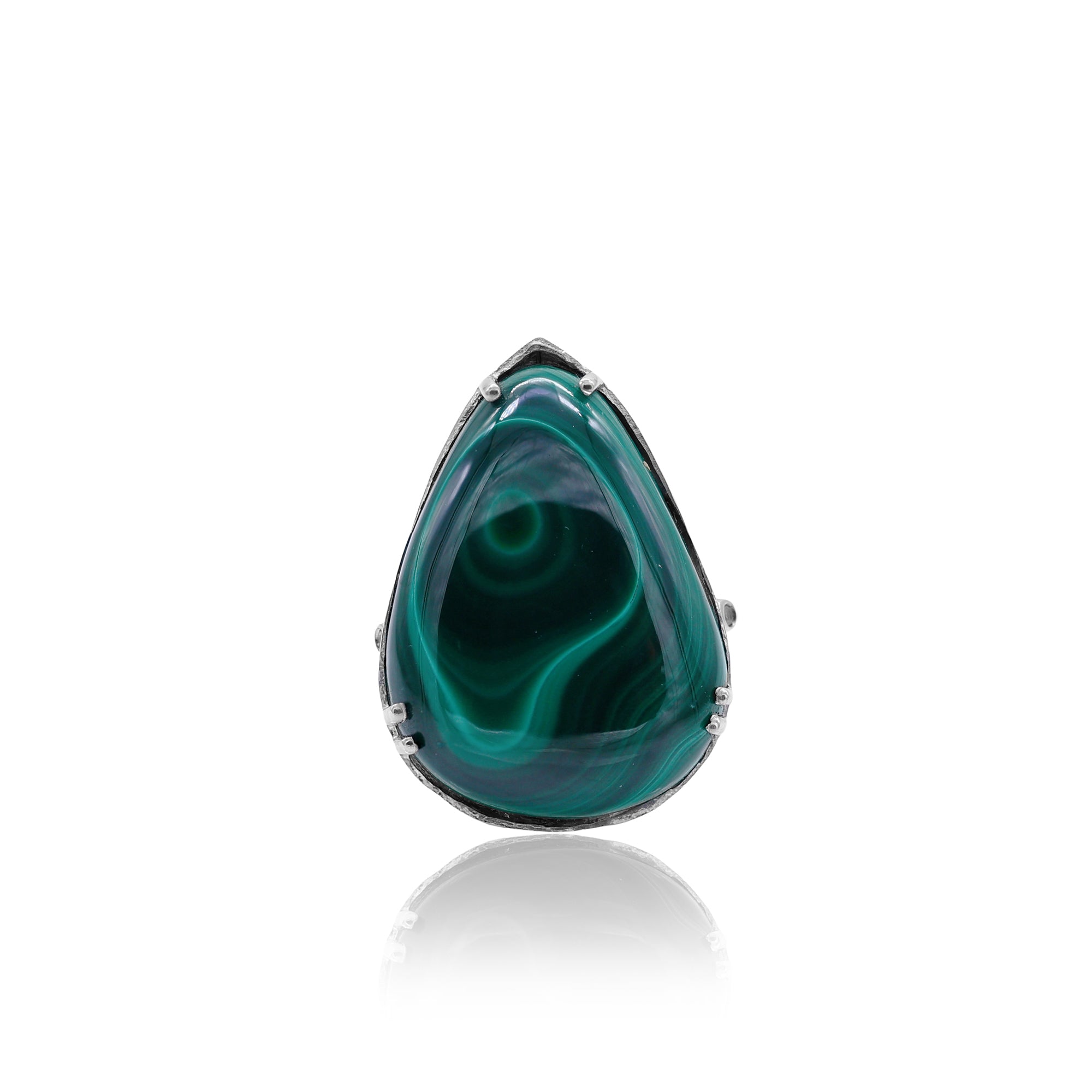 Natural Malachite Cabochon Ring