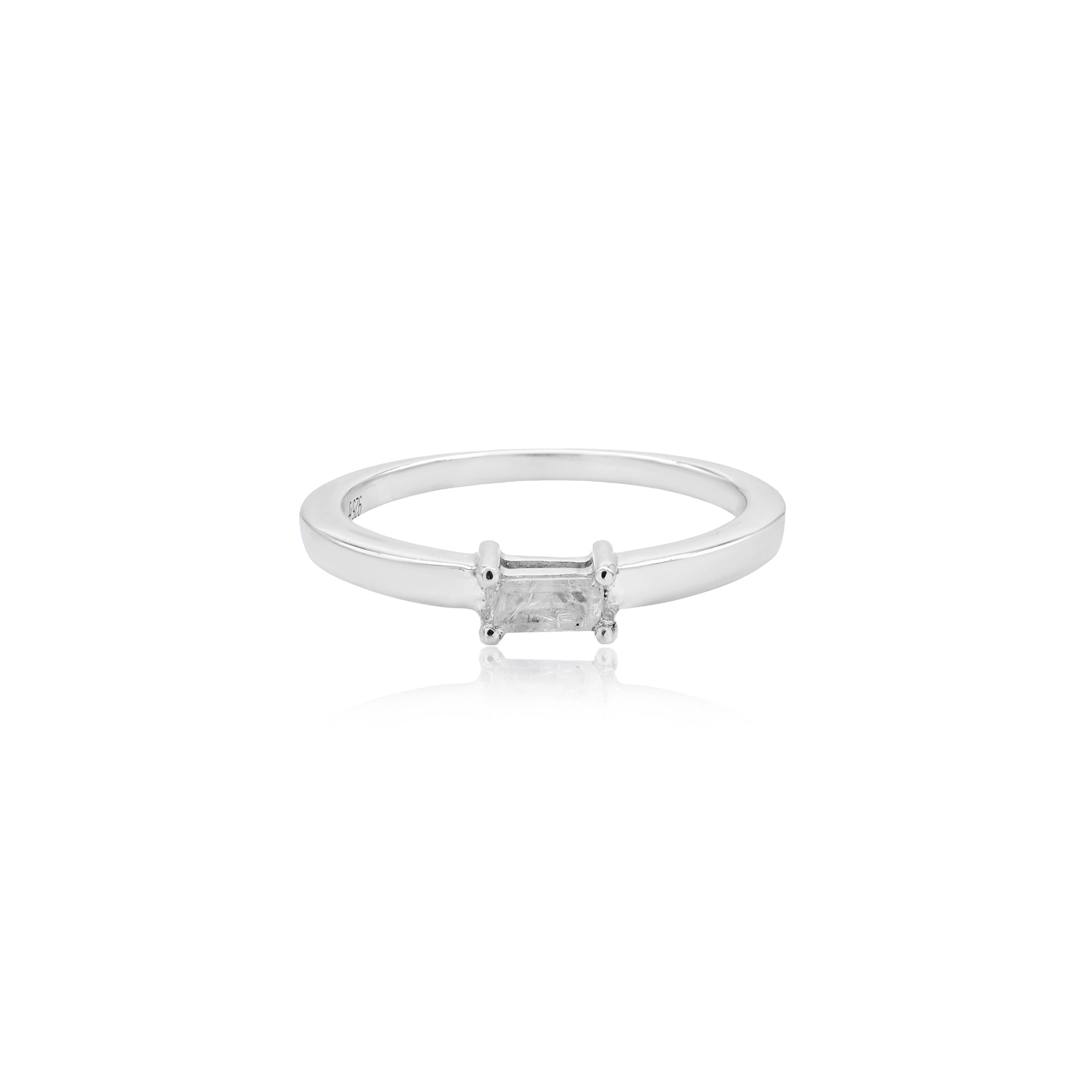 White Topaz Baguette Ring