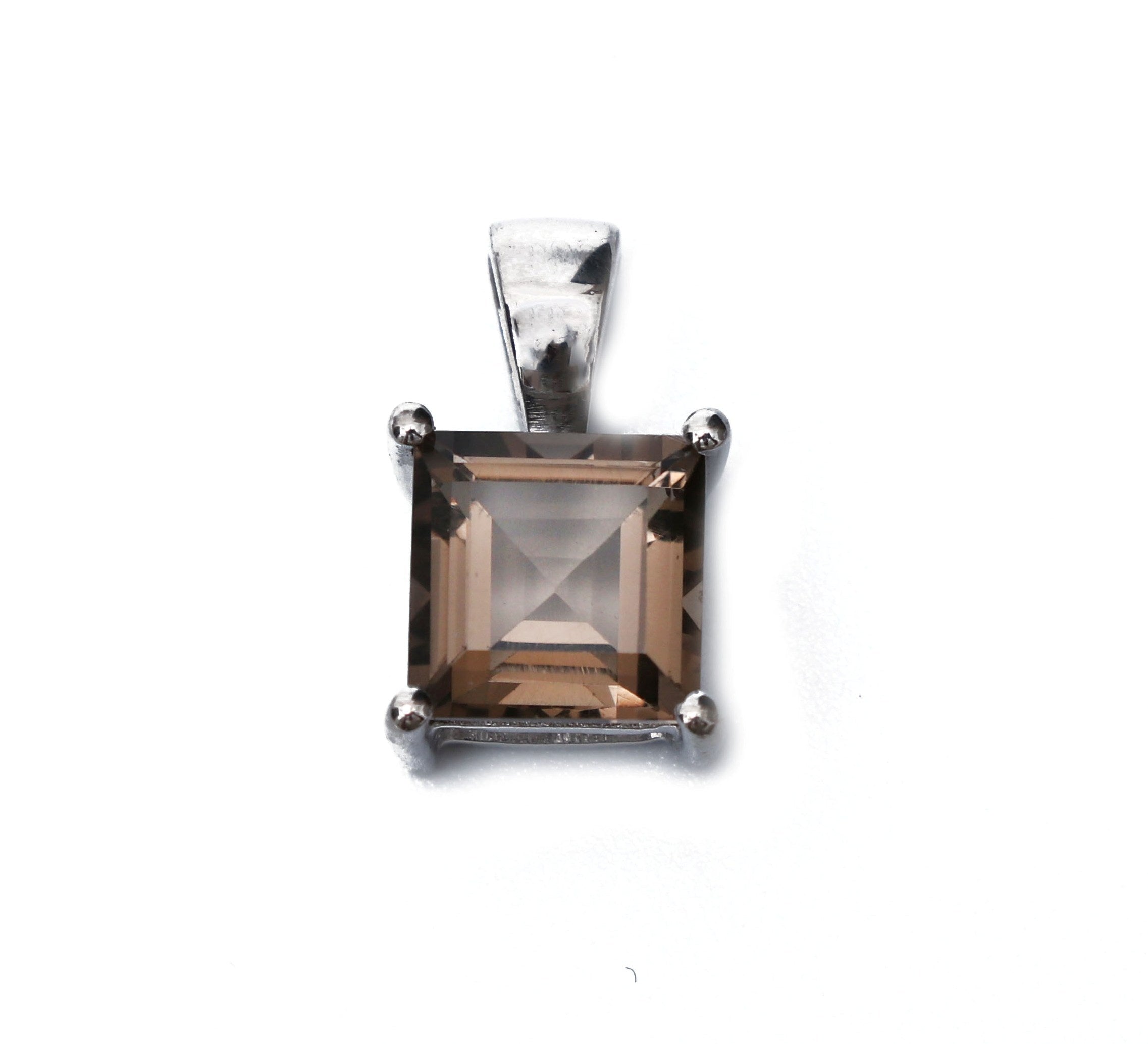 Natural Smoky Quartz Square Pendant