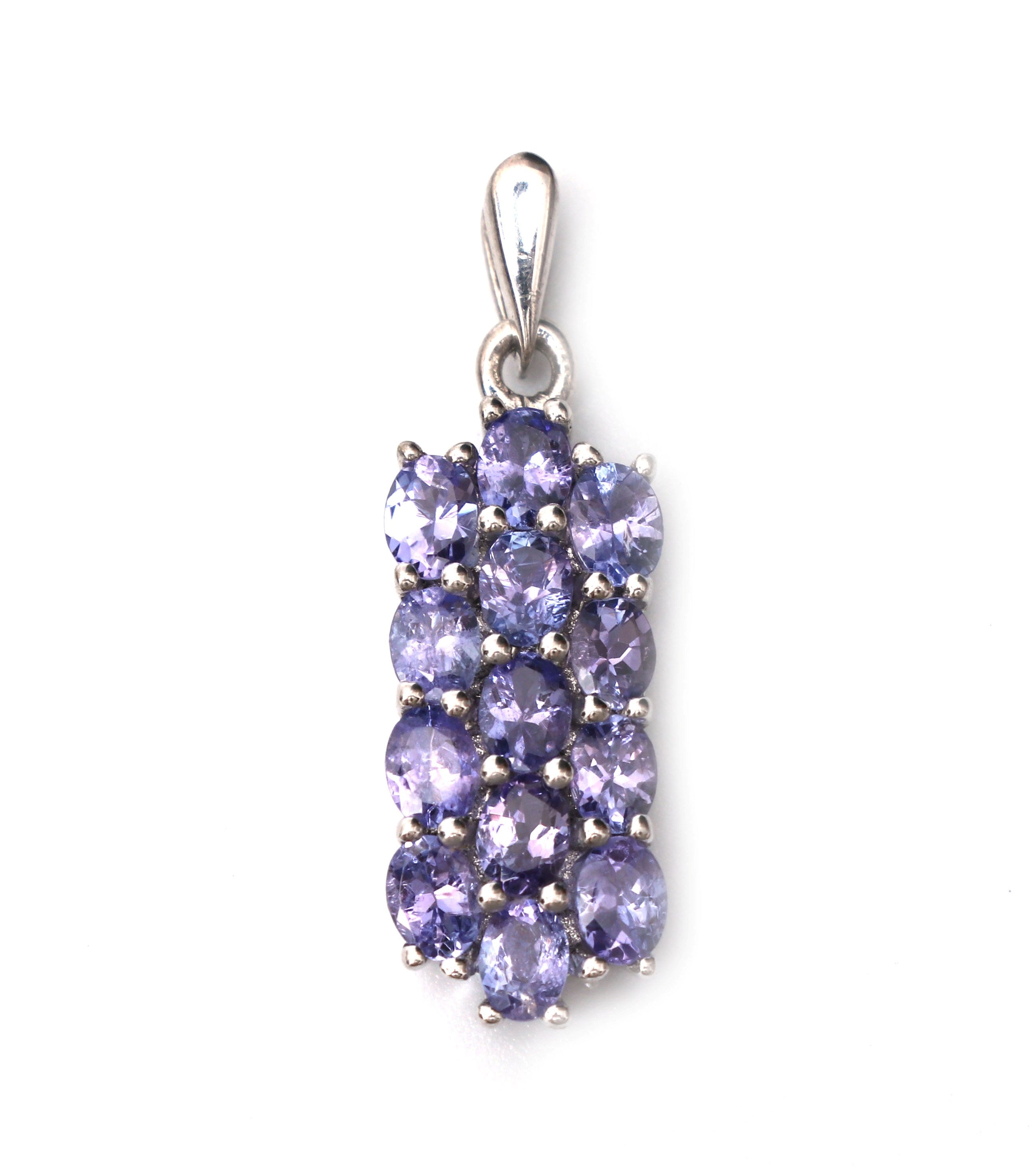 Natural Blue Tanzanite Pendant With Chain