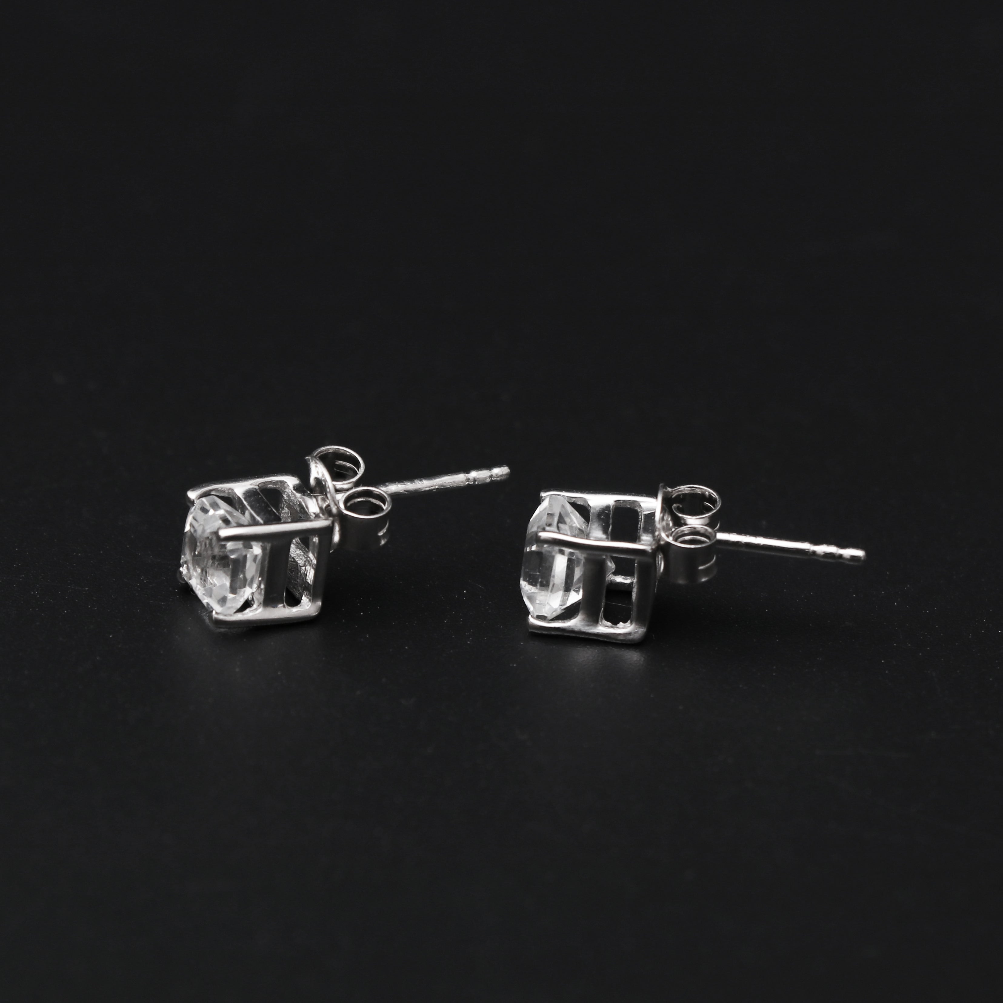 White Topaz Square Stud Earring